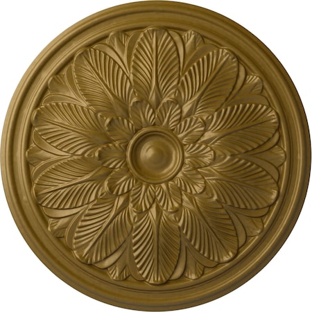 Ekena Millwork Bordeaux Ceiling Medallion (Fits Canopies up to 3 1/4"), Hand-Painted Gold, 22 5/8"OD x 1 3/4"P CM22BOGLS
